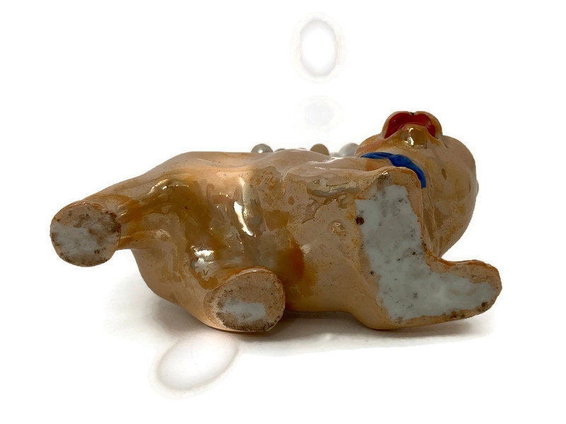 Vintage Ceramic Lusterware Cat Pincushion at Duckwells