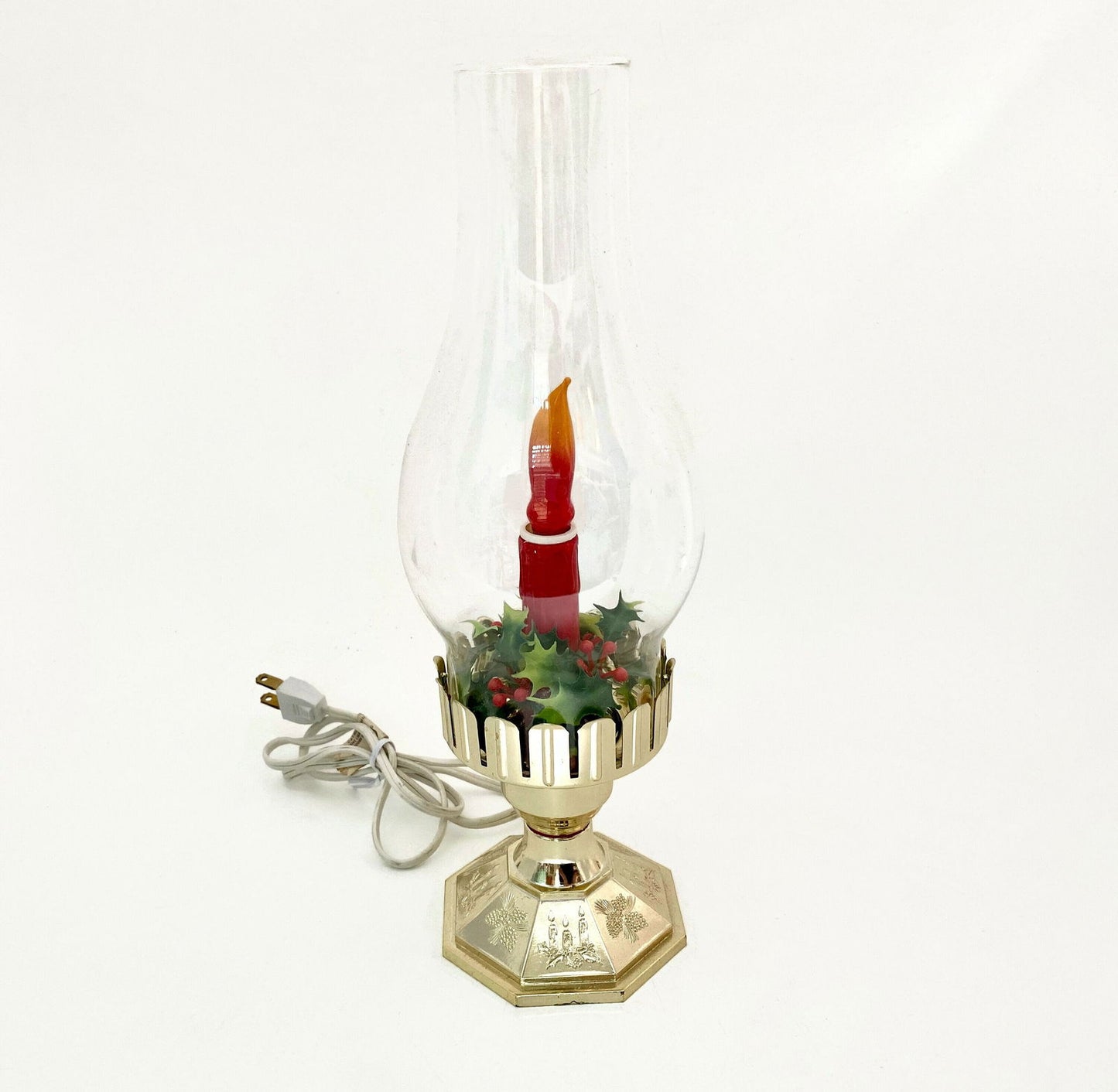 Vintage Christmas Electric Glass Chimney Light at Duckwells