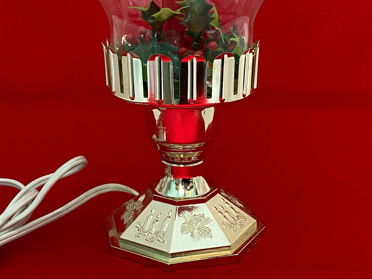 Vintage Christmas Electric Glass Chimney Light at Duckwells