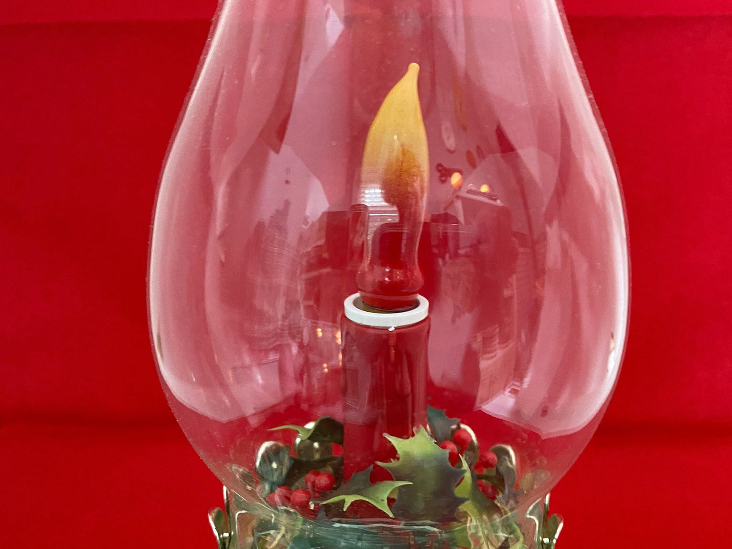 Vintage Christmas Electric Glass Chimney Light at Duckwells