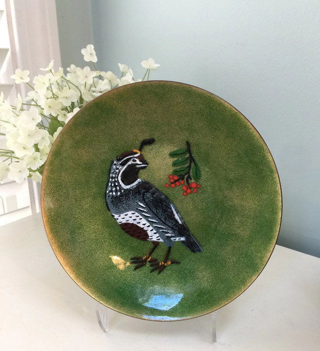 Vintage Christmas Enameled Plate at Duckwells