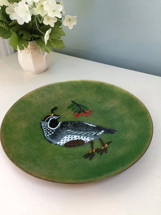 Vintage Christmas Enameled Plate at Duckwells