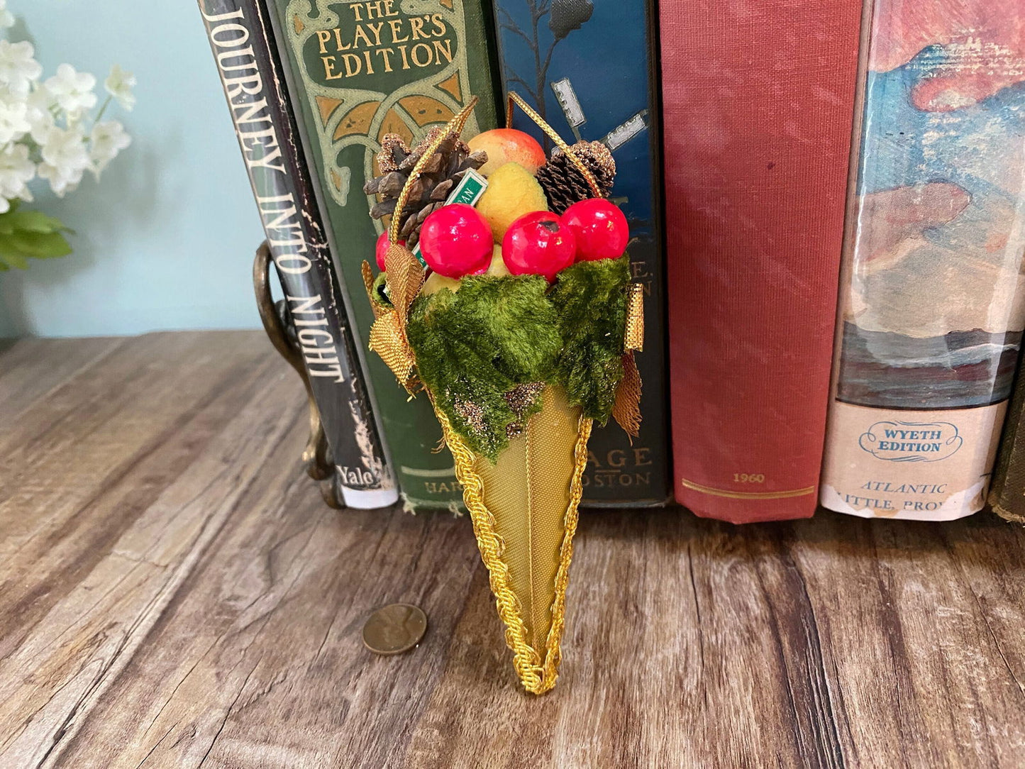 Vintage Christmas Fruited Cone Ornament Made in Japan - Duckwells
