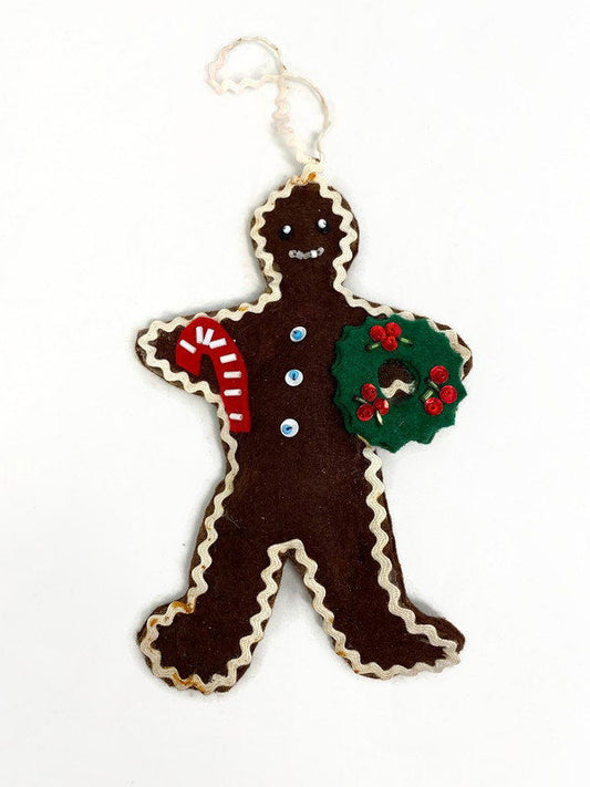 Vintage Christmas Gingerbread Felt Ornament at Duckwells