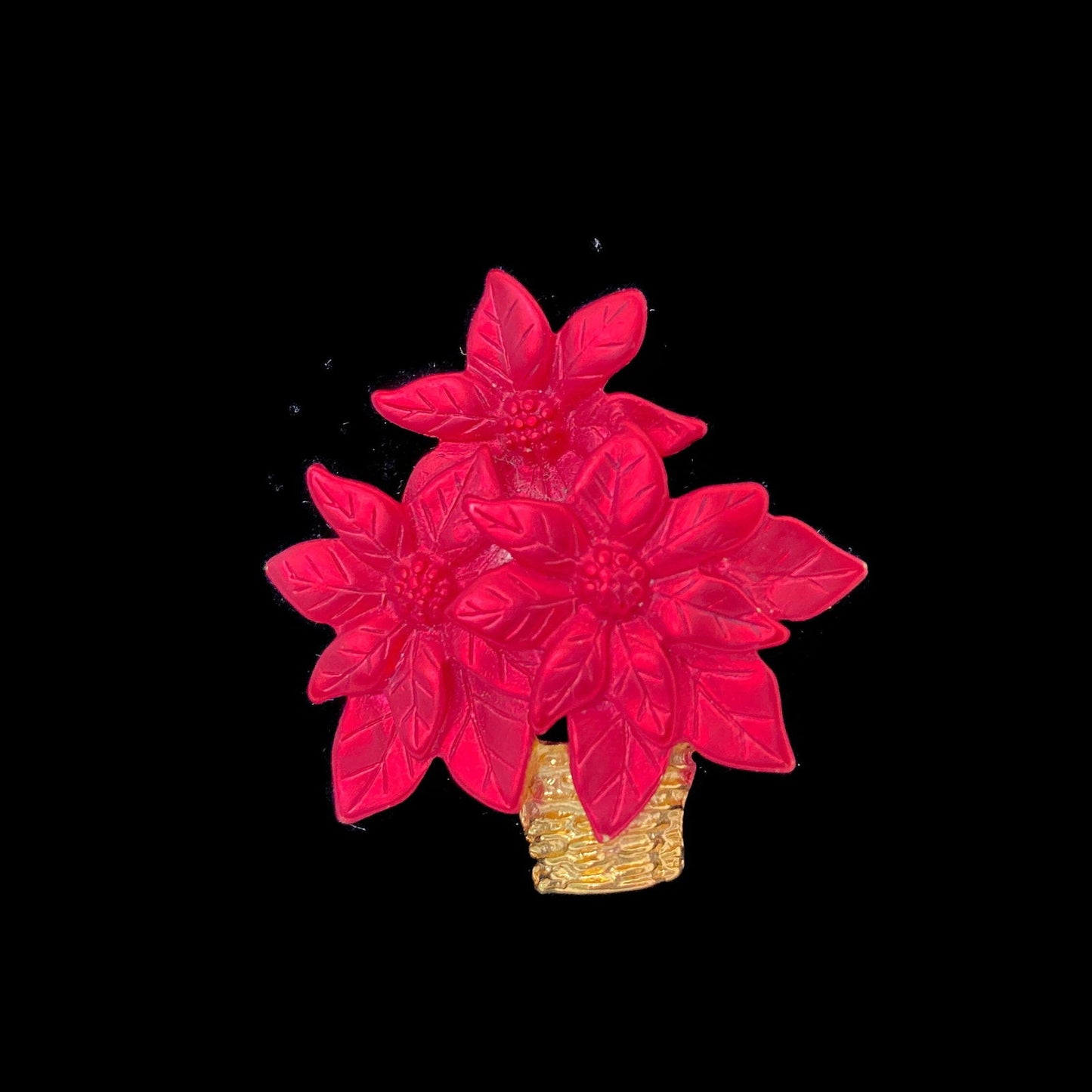 Vintage Christmas Poinsettia Pin Brooch by Tona - Duckwells