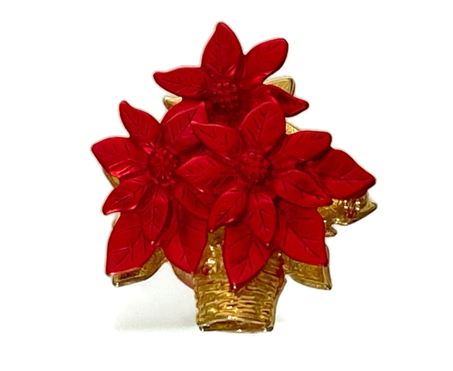Vintage Christmas Poinsettia Pin Brooch by Tona - Duckwells