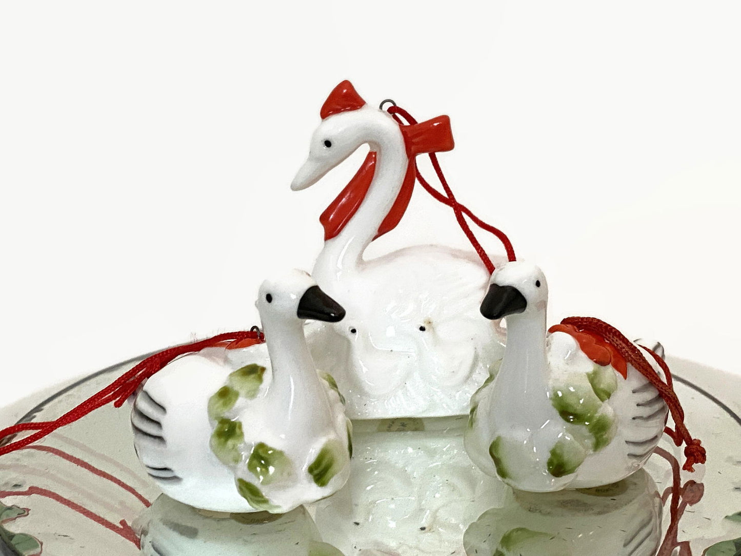 Vintage Christmas Swans Geese Fine Bone China Ornaments - Duckwells