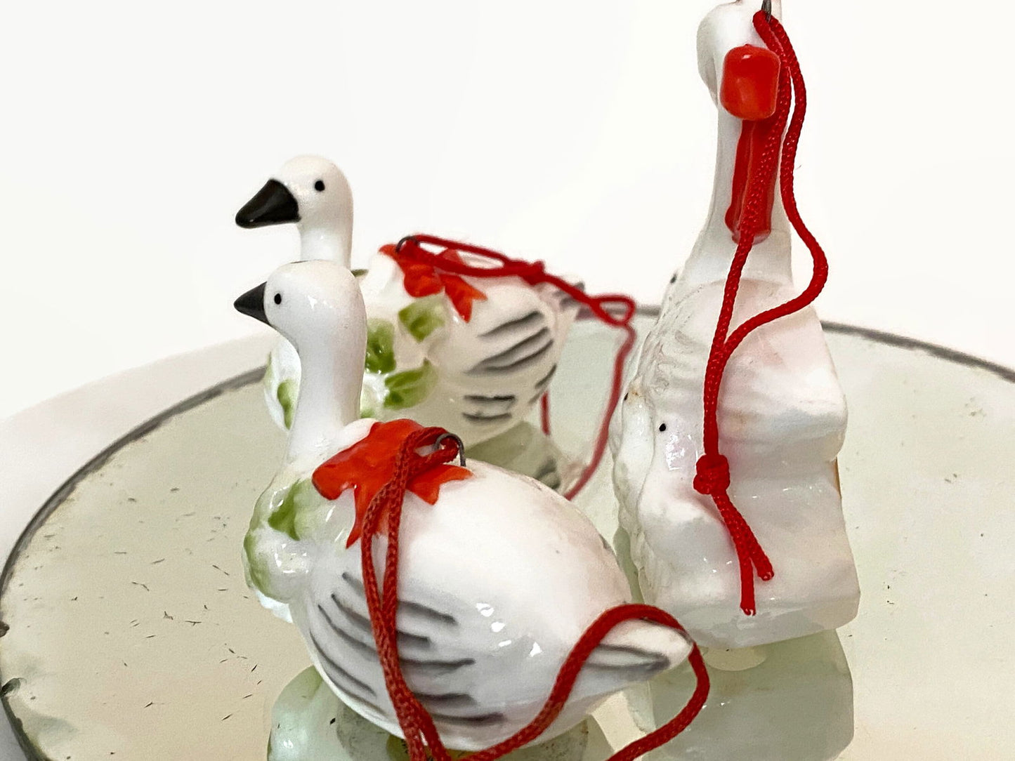Vintage Christmas Swans Geese Fine Bone China Ornaments - Duckwells
