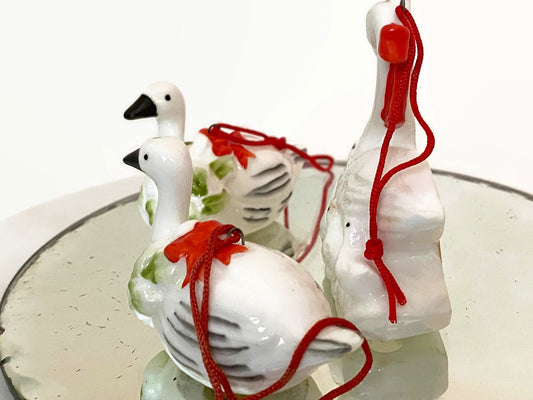 Vintage Christmas Swans Geese Fine Bone China Ornaments at Duckwells