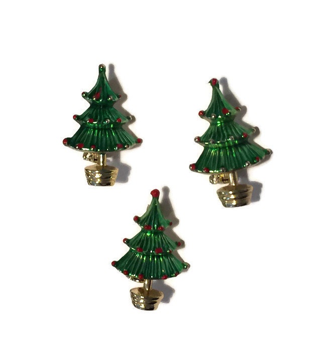 Vintage Christmas Tree Scatter PIns - Duckwells