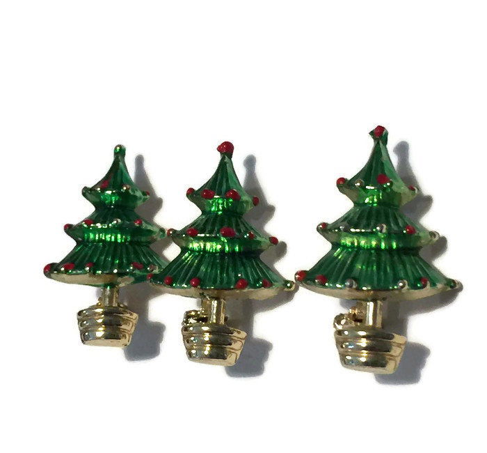 Vintage Christmas Tree Scatter PIns - Duckwells