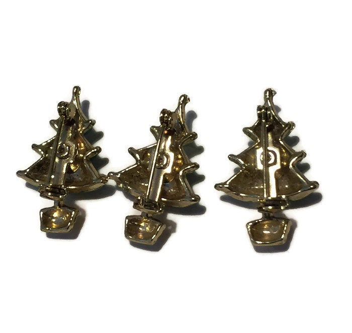 Vintage Christmas Tree Scatter PIns - Duckwells