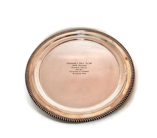 Vintage Cohasset Golf Club Silverplate Trophy Tray at Duckwells