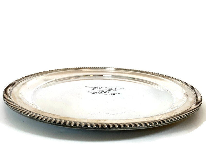 Vintage Cohasset Golf Club Silverplate Trophy Tray at Duckwells