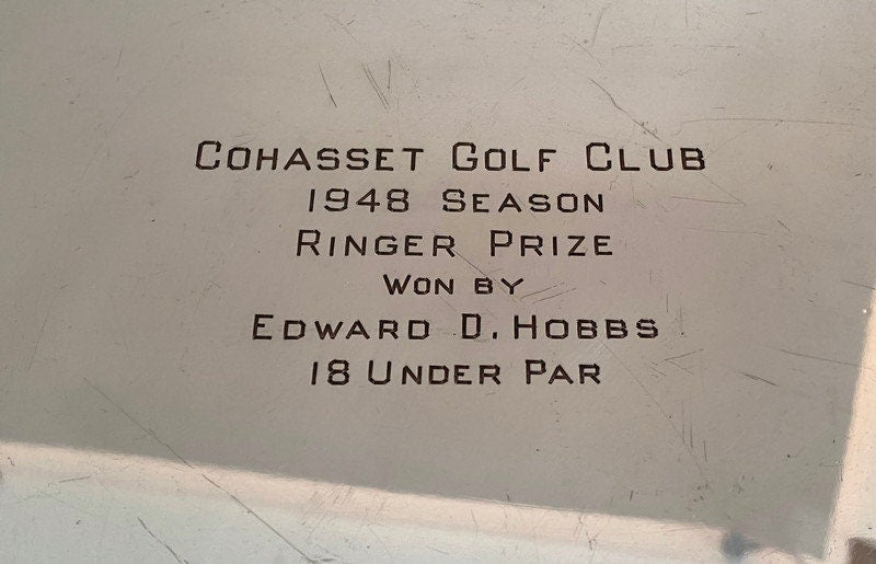 Vintage Cohasset Golf Club Silverplate Trophy Tray at Duckwells