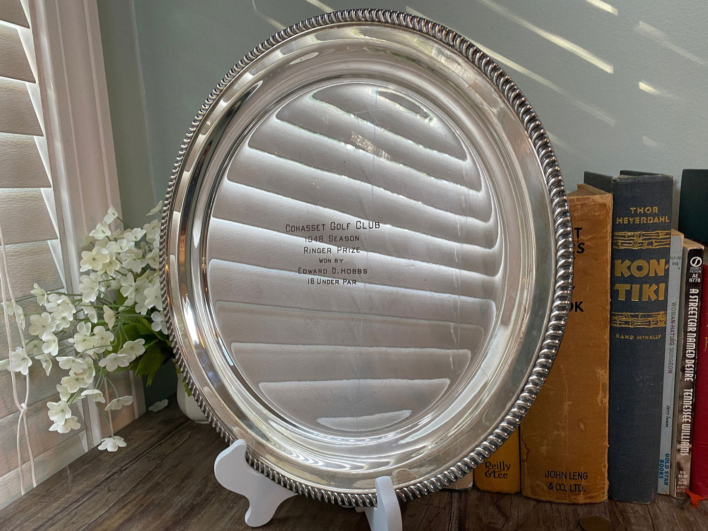 Vintage Cohasset Golf Club Silverplate Trophy Tray at Duckwells