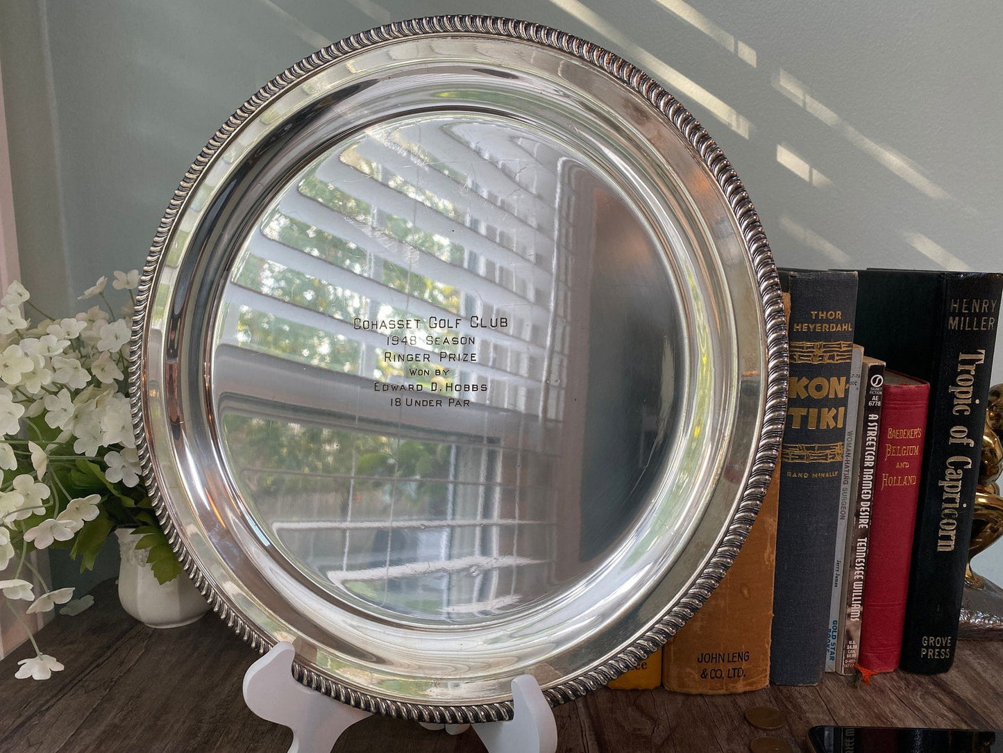 Vintage Cohasset Golf Club Silverplate Trophy Tray at Duckwells