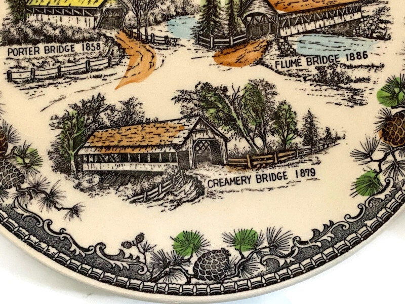 Vintage Covered Bridges of New England Plate - Duckwells