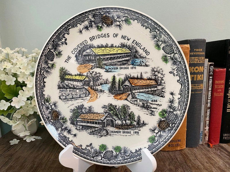 Vintage Covered Bridges of New England Plate - Duckwells