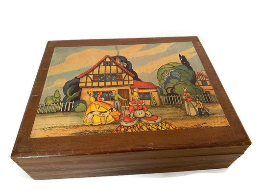 Vintage Decoupage Wood Box at Duckwells