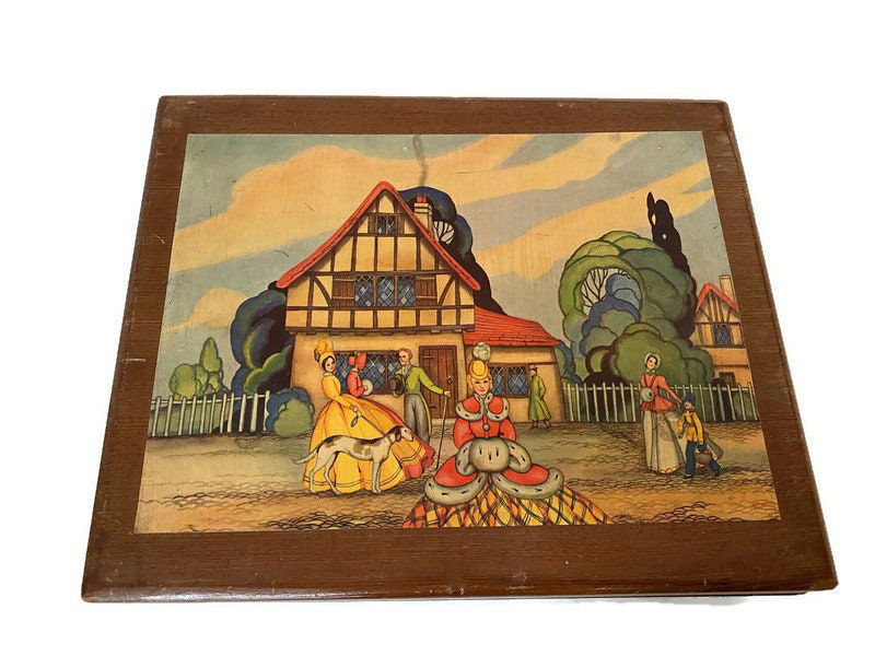 Vintage Decoupage Wood Box at Duckwells