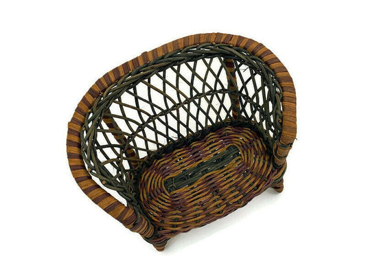 Vintage Doll Furniture - Wicker Chair at Duckwells