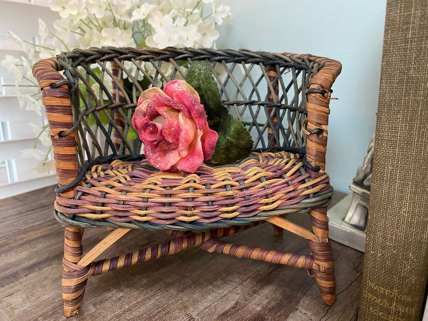 Vintage Doll Furniture - Wicker Chair at Duckwells