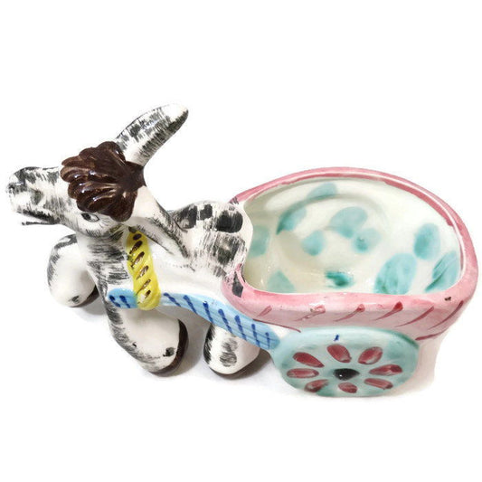 Vintage Donkey Cart Ceramic Planter at Duckwells