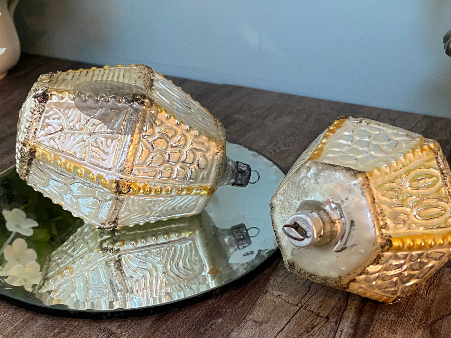 Vintage European Christmas Glass Ornaments with Original Box at Duckwells