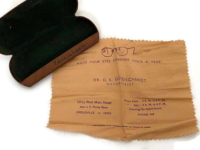 Vintage Eyeglass Case and Cleaning Cloth - Duckwells