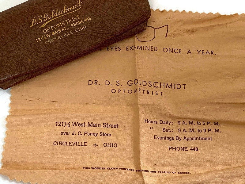 Vintage Eyeglass Case and Cleaning Cloth - Duckwells