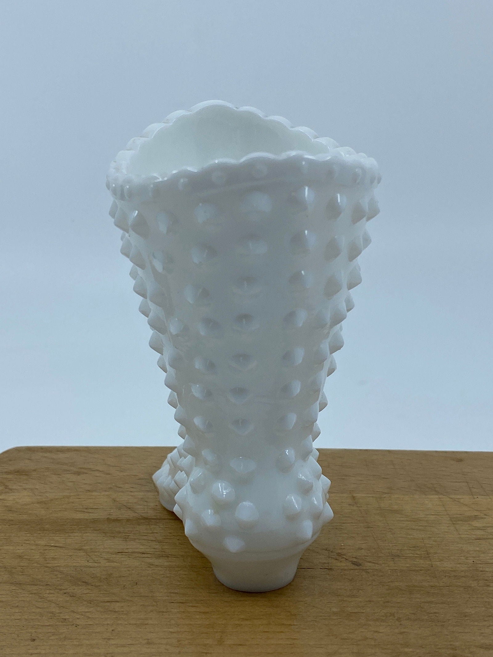 Vintage Fenton Milk Glass Hobnail Boot at Duckwells