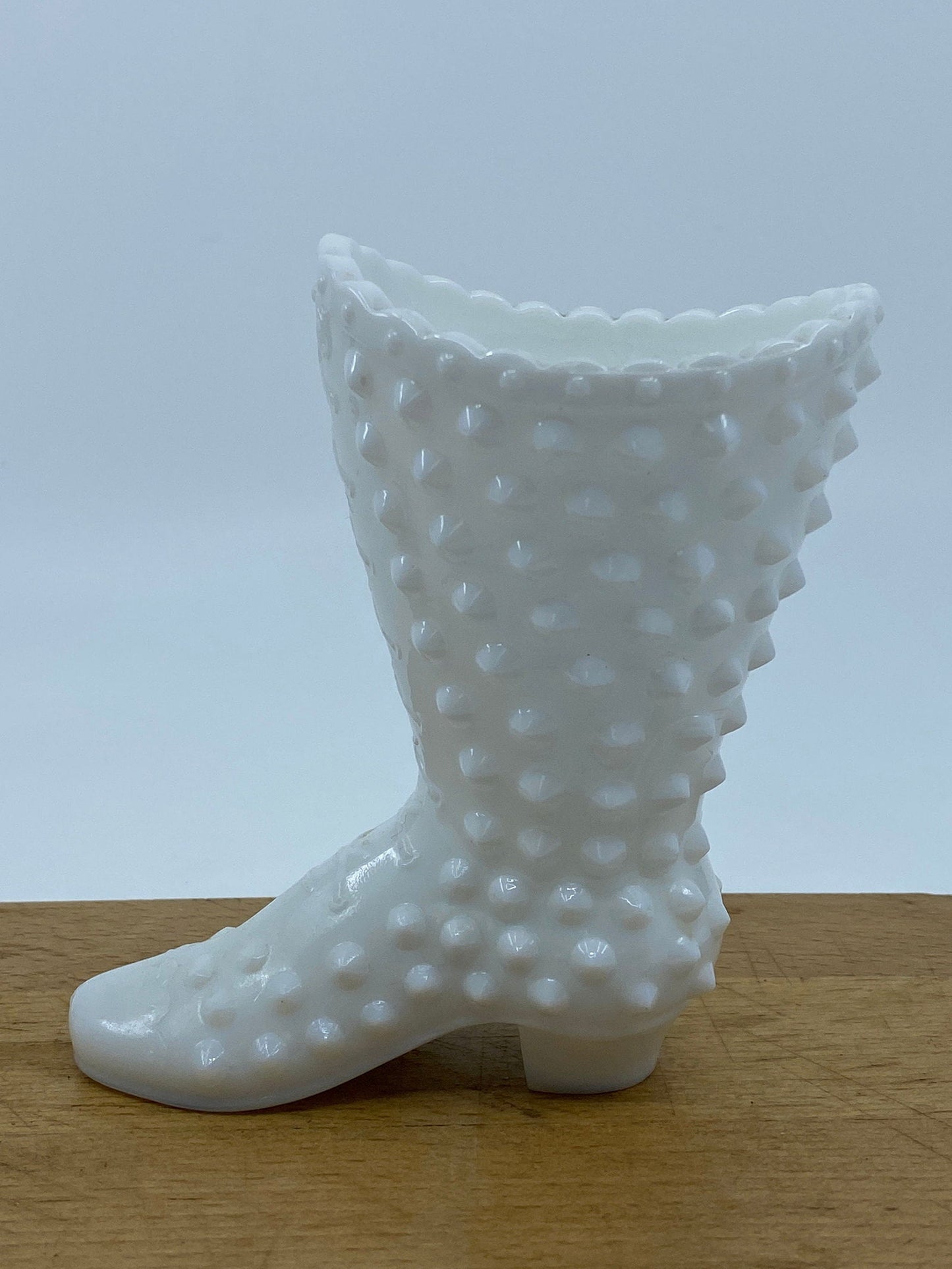 Vintage Fenton Milk Glass Hobnail Boot at Duckwells