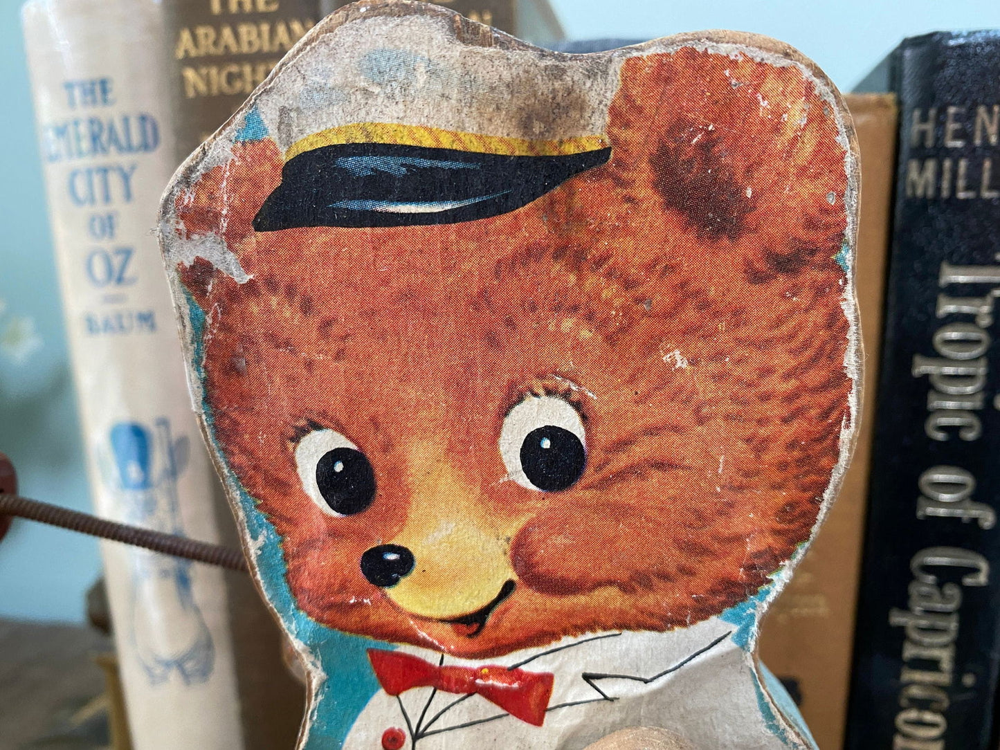 Vintage Fisher Price Tiny Teddy Wood Pull Toy at Duckwells