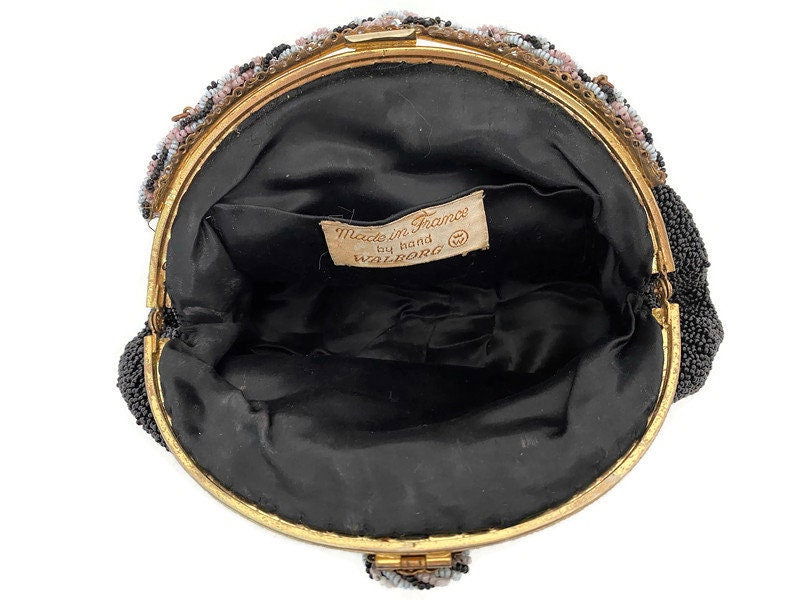 Vintage French Floral Beaded Purse at Duckwells