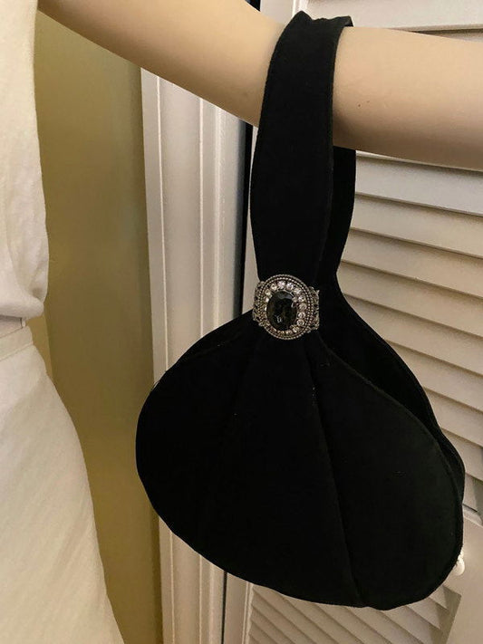 Vintage Garay Teardrop Wristlet Purse with Rhinestone Embellishment at Duckwells