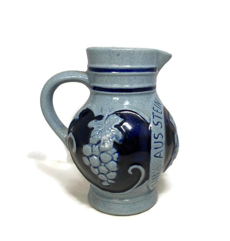 Vintage German Stoneware Wine Pitcher Jug - Duckwells