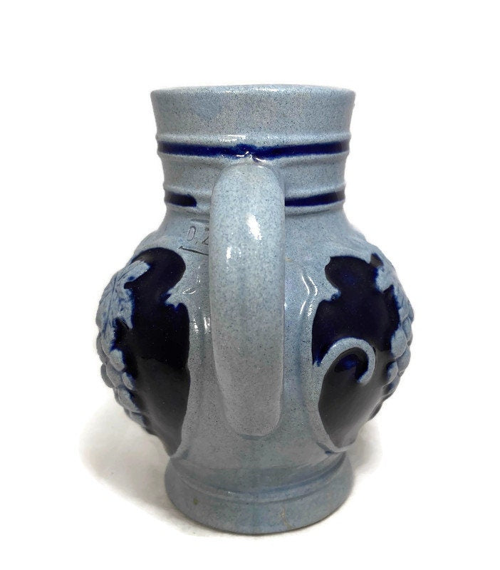 Vintage German Stoneware Wine Pitcher Jug - Duckwells