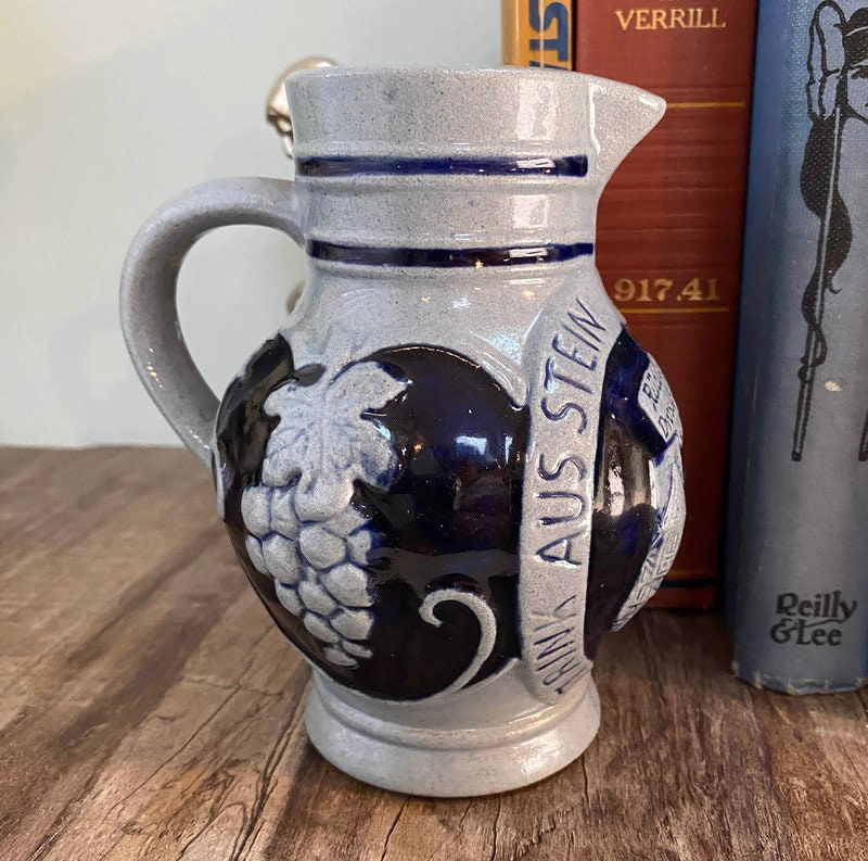 Vintage German Stoneware Wine Pitcher Jug - Duckwells