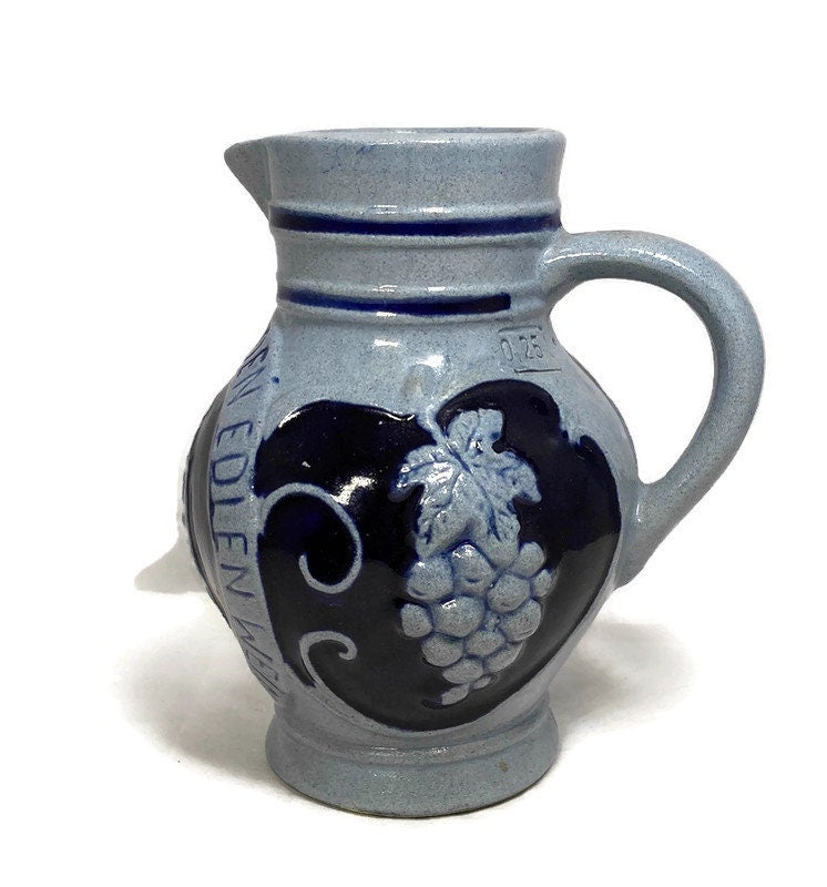 Vintage German Stoneware Wine Pitcher Jug - Duckwells