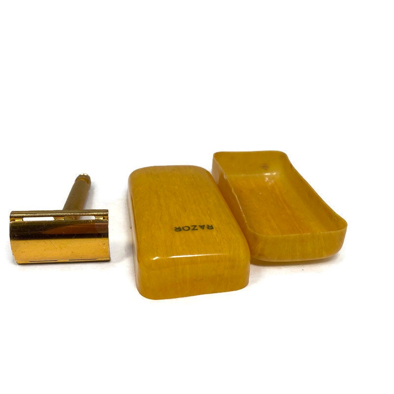 Vintage Gillette Razor and Celluloid Travel Case at Duckwells