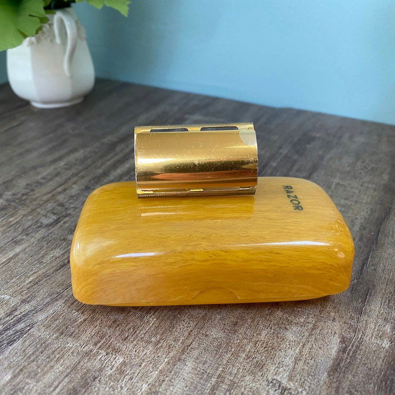 Vintage Gillette Razor and Celluloid Travel Case at Duckwells