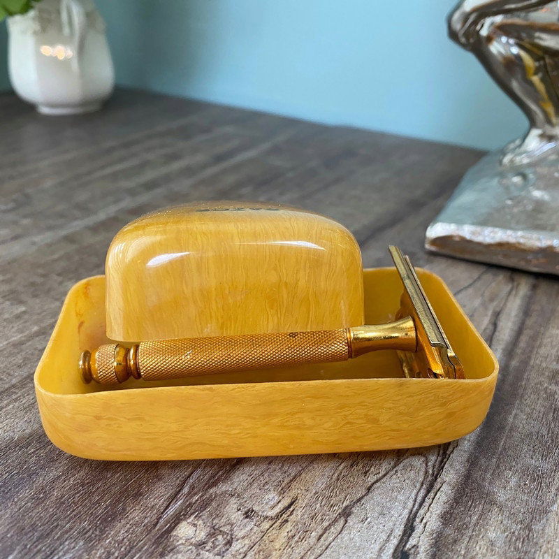 Vintage Gillette Razor and Celluloid Travel Case at Duckwells
