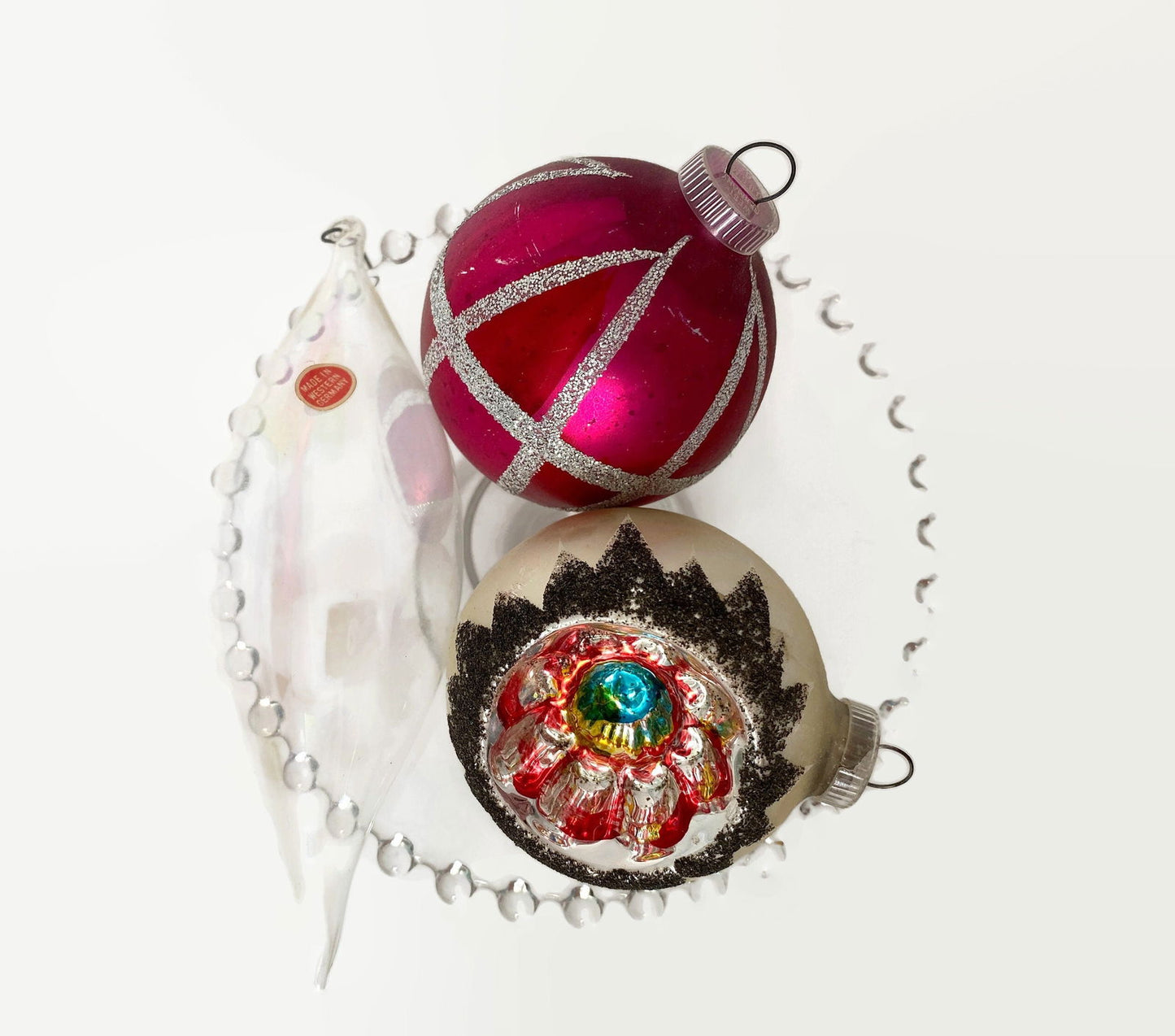 Vintage Glass Christmas Ornaments Made In West Germany - Duckwells