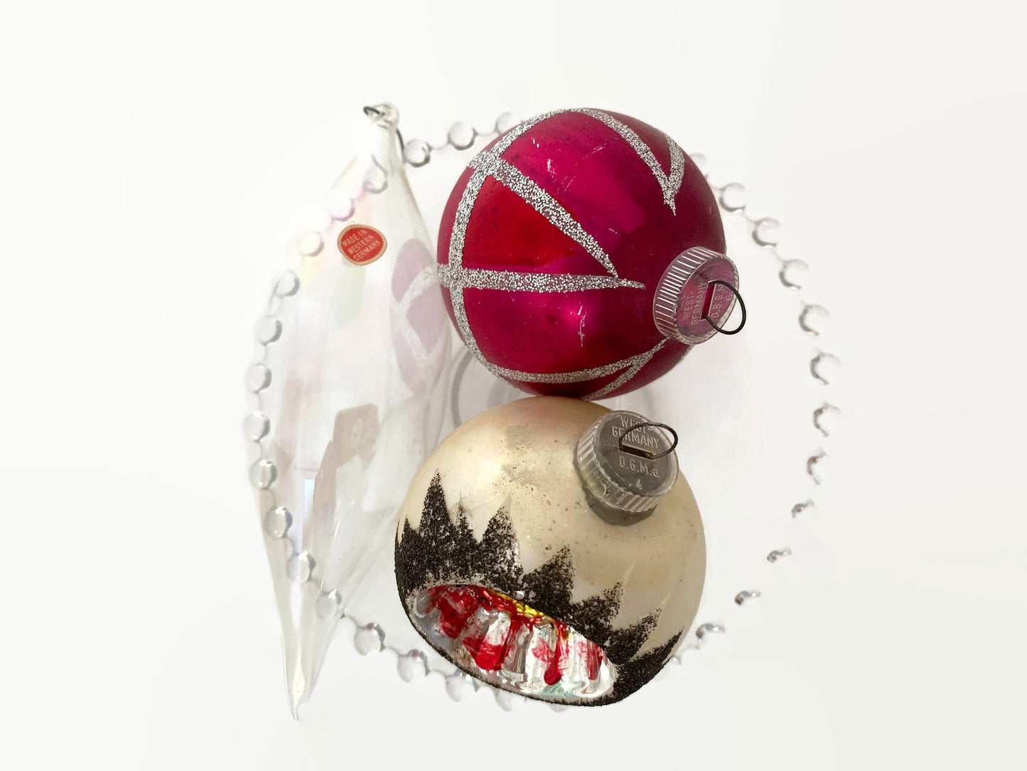 Vintage Glass Christmas Ornaments Made In West Germany - Duckwells