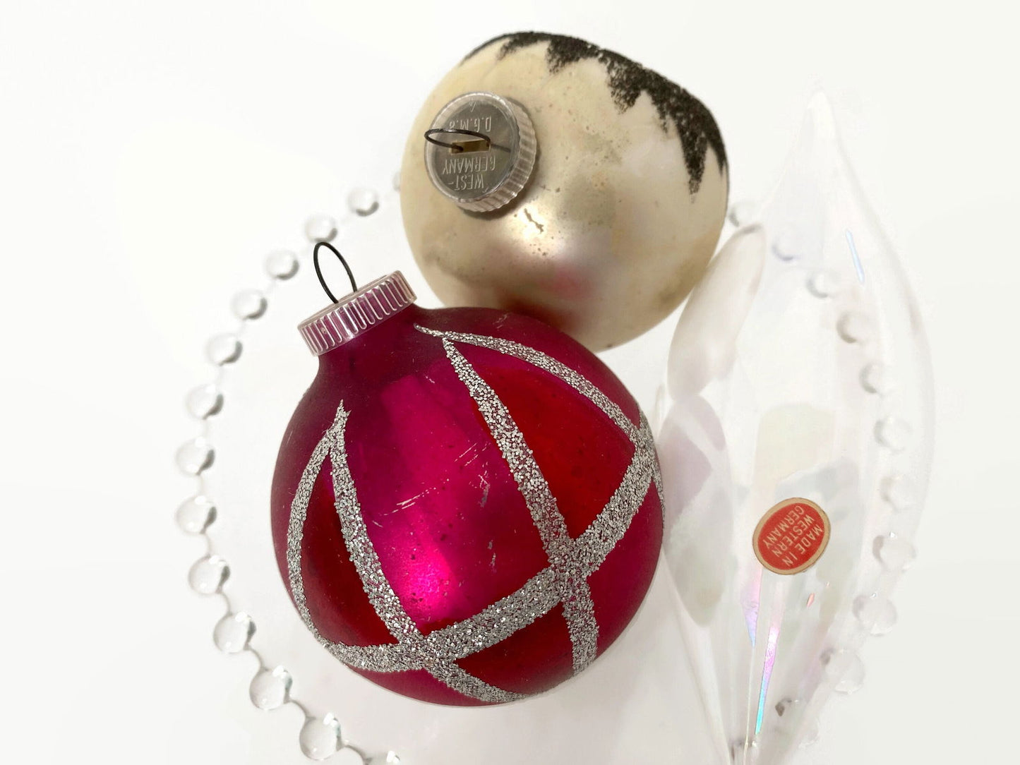 Vintage Glass Christmas Ornaments Made In West Germany - Duckwells