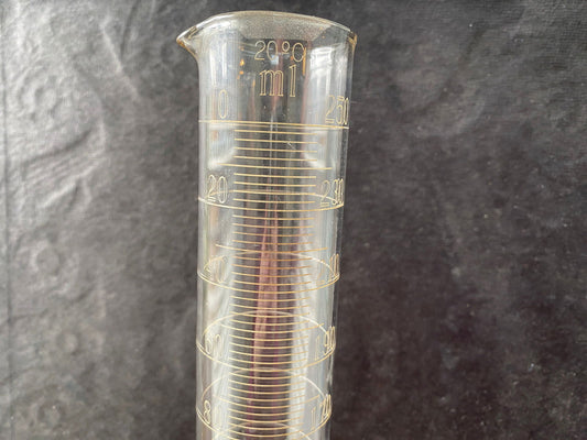 Vintage Glass Graduated Measuring Cylinder Wheel Etched Labware at Duckwells