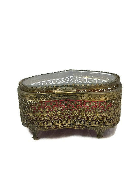 Vintage Gold Jewelry Casket at Duckwells