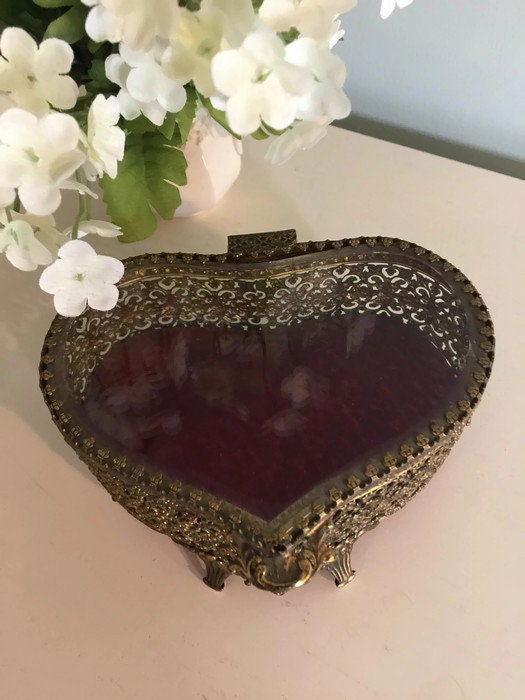 Vintage Gold Jewelry Casket at Duckwells
