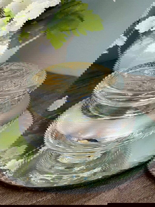 Vintage Italian Glass and Sterling Dresser Jar - Duckwells